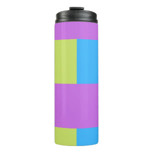 Colour Blocks Green Purple Blue Thermal Tumbler