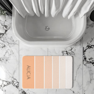 Colour Blocks Peach Fuzz   Elegant Name Bath Mat