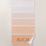 Colour Blocks Peach Fuzz | Elegant Name Beach Towel<br><div class="desc">Colour Blocks Peach Fuzz | Elegant Personalised Name | Classic | Elegant | Trendy | Stylish | Gift</div>