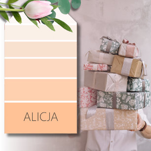 Colour Blocks Peach Fuzz Elegant Name Gift Tags