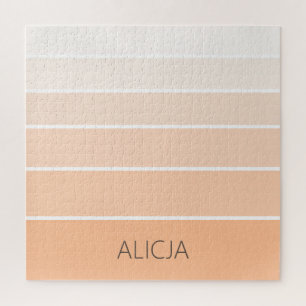 Colour Blocks Peach Fuzz   Elegant Name Jigsaw Puzzle