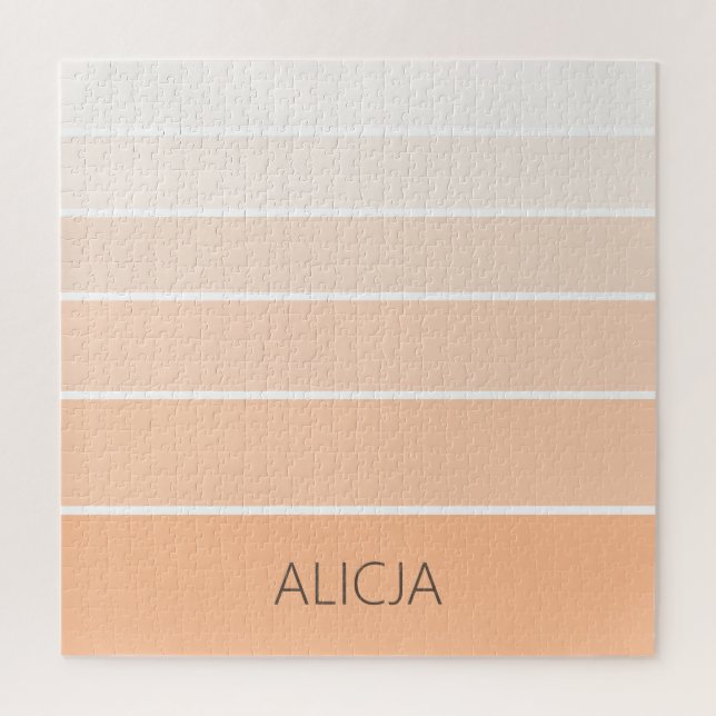 Colour Blocks Peach Fuzz | Elegant Name Jigsaw Puzzle (Vertical)