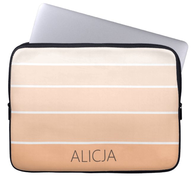 Colour Blocks Peach Fuzz | Elegant Name Laptop Sleeve (Front)