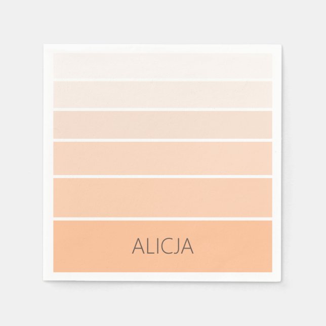 Colour Blocks Peach Fuzz | Elegant Name Napkin (Front)