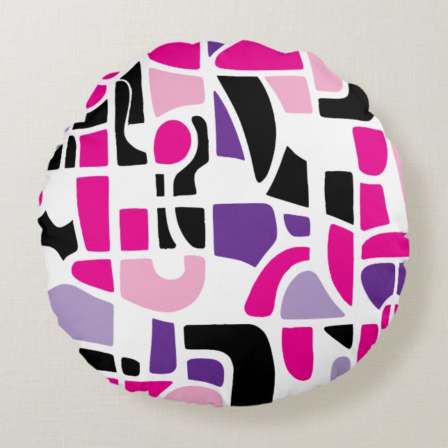 colour blocks  round cushion (Front)