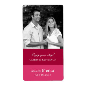 Colour Blocks Wedding Wine Labels (Pink)
