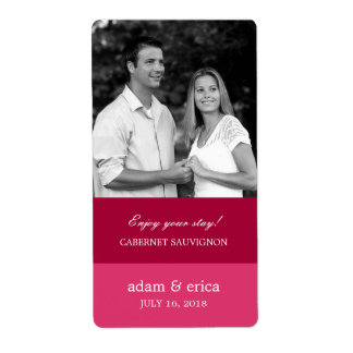 Colour Blocks Wedding Wine Labels (Pink)