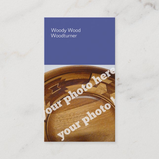 Colour Blocks Woodturning Custom Photo Business Card (Front)