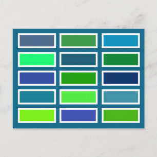 Colour Bricks (blue/green) Postcard