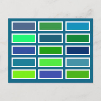 Colour Bricks (blue/green) Postcard