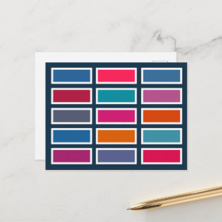 Colour Bricks (bold) Postcard