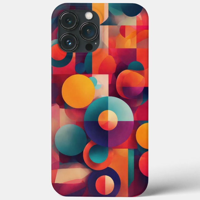 colour brown blue yellow round Case-Mate iPhone case (Back)