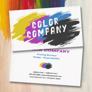 Colour Brush Splash - Printing Services Business Card