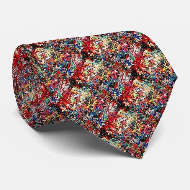 Colour Burst Abstract Art Necktie (Rolled)