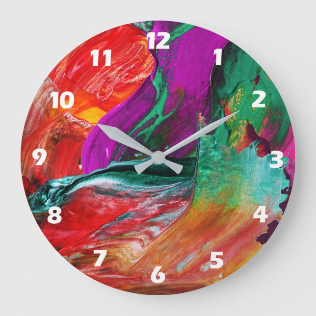 Colour Burst Abstract Art Wall Clock (Front)