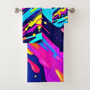 Colour Burst: Abstract Flow Bath Towel Set