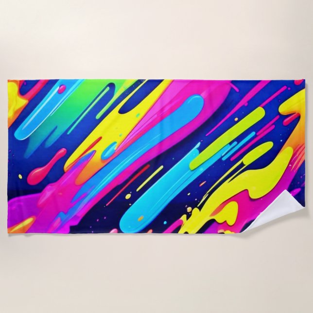 Colour Burst: Abstract Flow Beach Towel (Front)