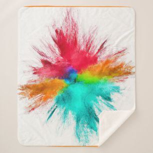 Colour Burst Centerpiece Art Sherpa Blanket