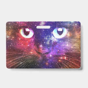 Colour Burst Galaxy Cat ID Badge
