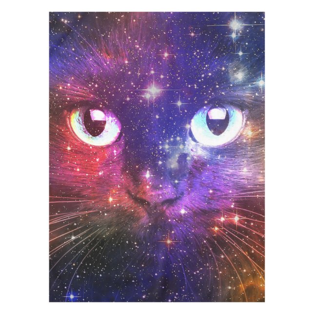Colour Burst Galaxy Cat  Tablecloth (Front)