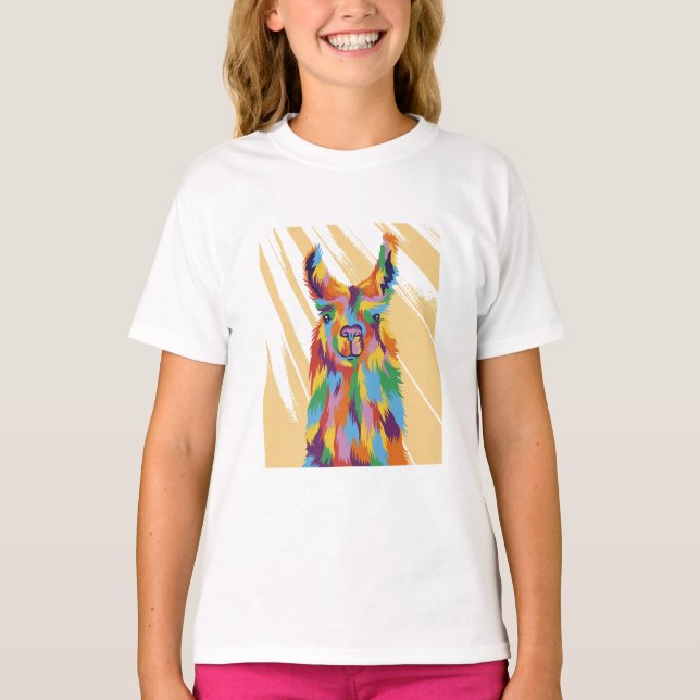 Colour Burst Llama T-Shirt (Front)