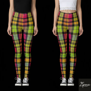 Colour Burst Plaid Leggings