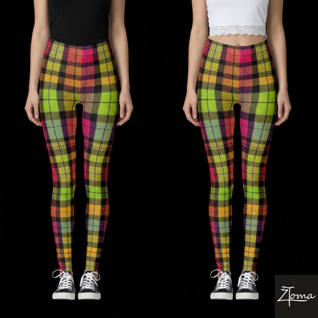 Colour Burst Plaid Leggings (Creator Uploaded)