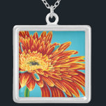 Colour Bursts I Silver Plated Necklace<br><div class="desc">Floral</div>