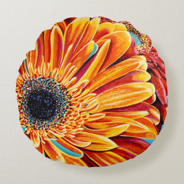 Colour Bursts II Round Cushion (Front)