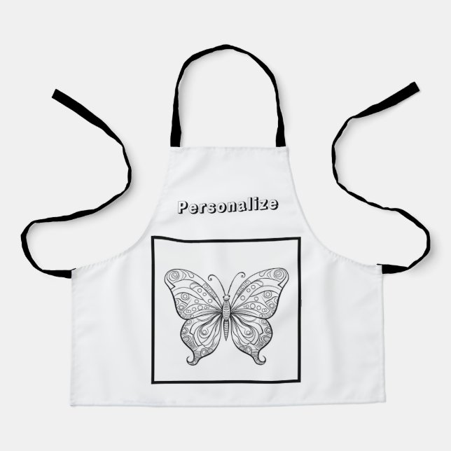 Colour Butterfly Personalised  Apron (Front)