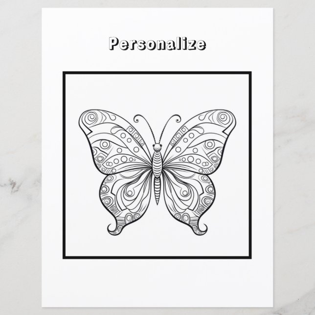 Colour Butterfly Personalised Paper Sheet  (Front)