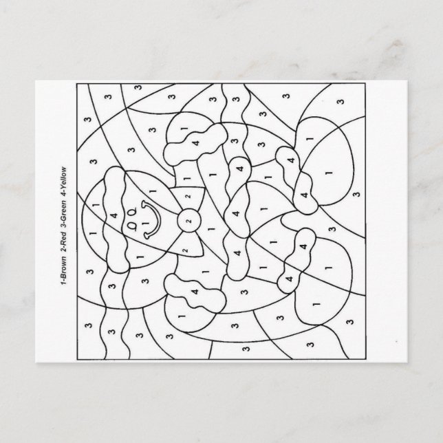 Colour by number holiday postcard (Front)