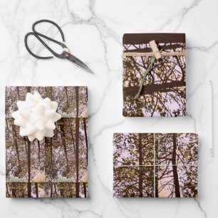 Colour by the trees wrapping paper sheet