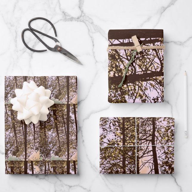 Colour by the trees wrapping paper sheet (Front)