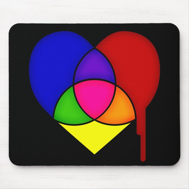 colour chart heart mouse pad (Front)