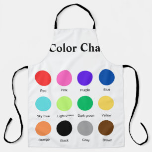 Colour chart school teacher kids chart editable apron
