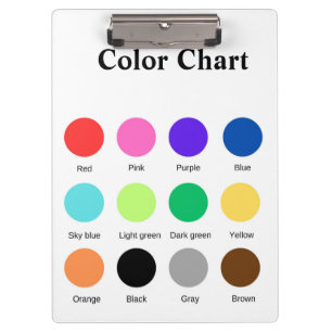 Colour chart school teacher kids chart editable clipboard