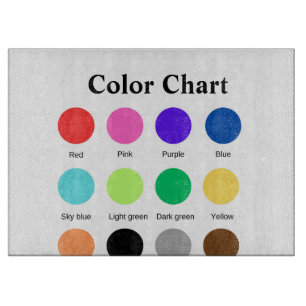 Colour chart school teacher kids chart editable cutting board