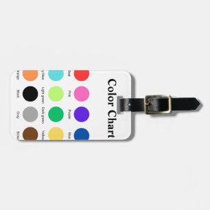 Colour chart school teacher kids chart editable luggage tag