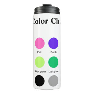 Colour chart school teacher kids chart editable thermal tumbler