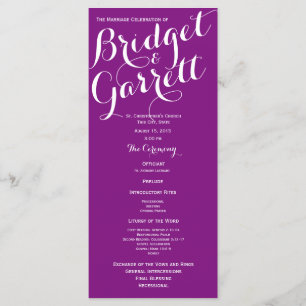 Colour Choice Text Design Wedding Program