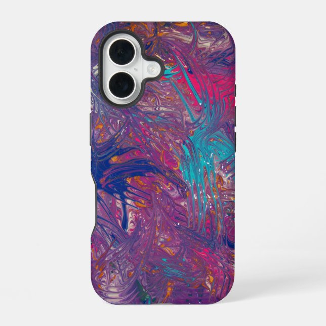 Colour Claws Vortex Design iPhone 16 Case (Back)