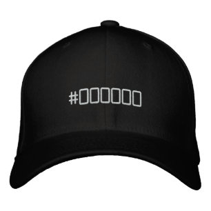 Colour code black embroidered hat