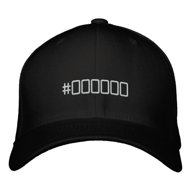 Colour code black embroidered hat (Front)