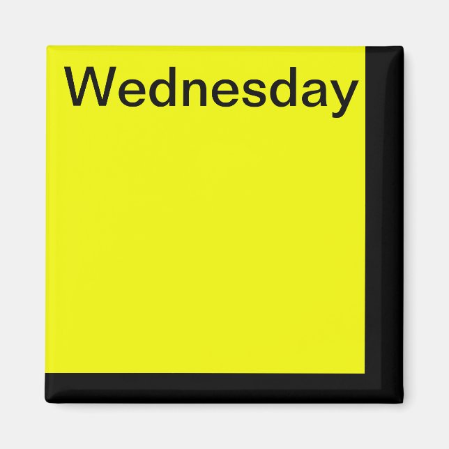 Colour Code Day of Week Magnet Calendar Visual Too (Front)