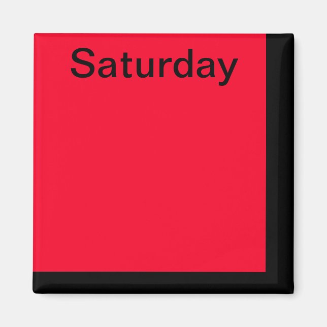 Colour Code Day of Week Magnet Calendar Visual Too (Front)