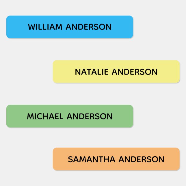 Colour Coded Kids Waterproof Name (Group)