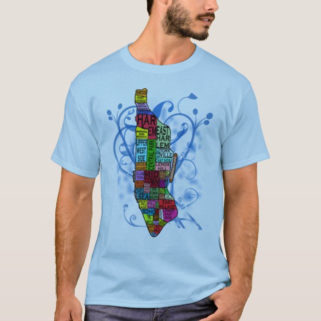 Colour Coded Manhattan Map T-Shirt (Front)