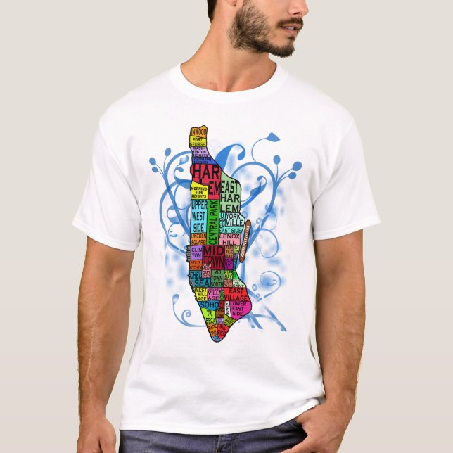 Colour Coded Manhattan Map T-Shirt (Front)