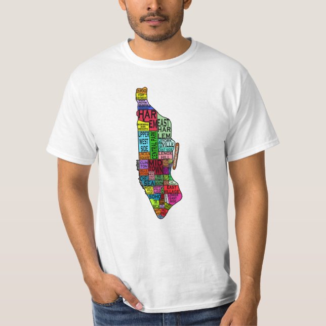 Colour Coded Manhattan NYC Tshirts, Hoodies (Front)